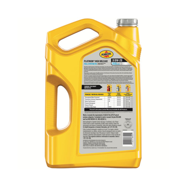 Pennzoil Platinum High Mileage Full Synthetic 0W-20 - obrazek 2