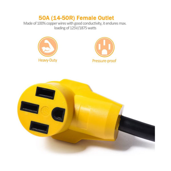 SnowyFox RV 15Amp to 50Amp Adapter - 15Male - obrazek 5